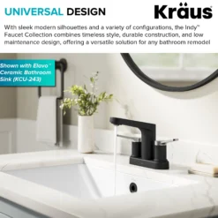 2-Handle 4-inch Centerset Bathroom Faucet in Spot-Free Brushed Nickel/ Matte Black with Pop Up Drain and Supply Lines