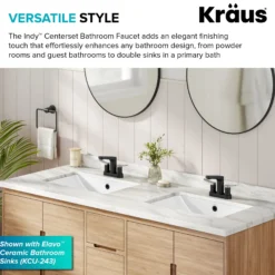 2-Handle 4-inch Centerset Bathroom Faucet in Spot-Free Brushed Nickel/ Matte Black with Pop Up Drain and Supply Lines