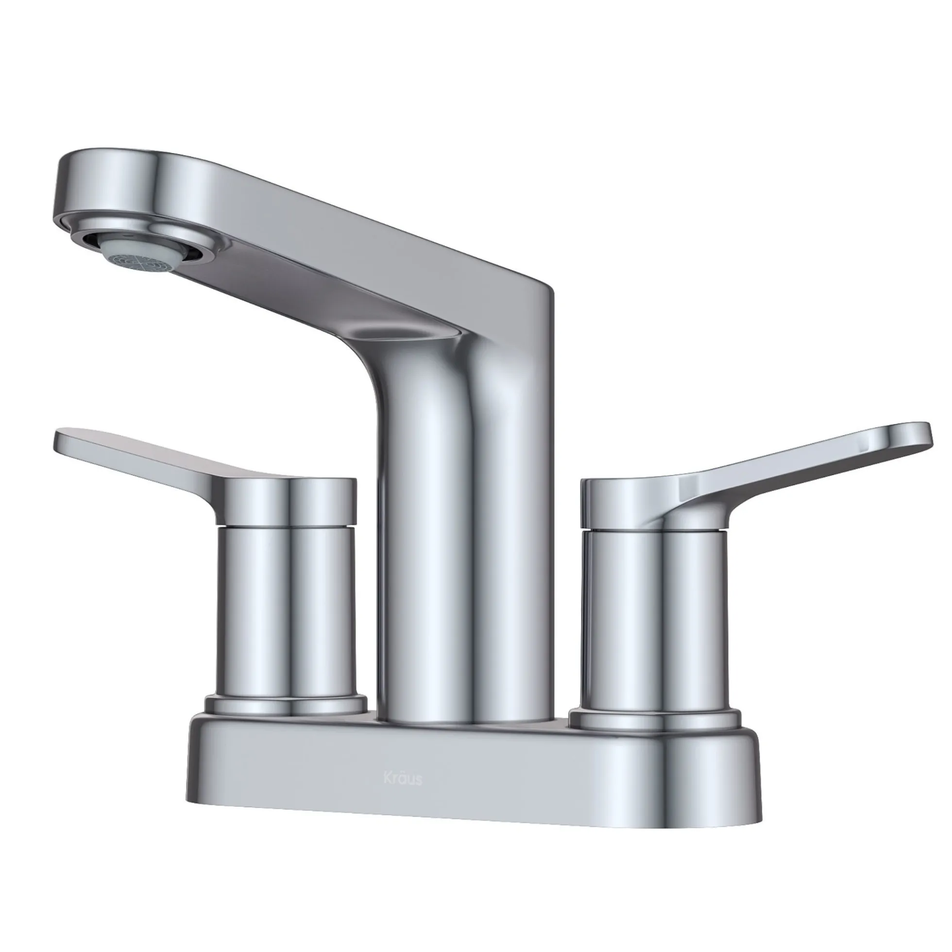 2-Handle 4-inch Centerset Bathroom Faucet in Chrome with Pop Up Drain and Supply Lines