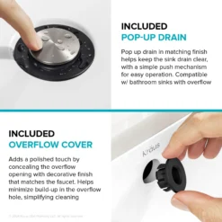 2-Handle 8-inch Widespread Bathroom Faucet in Spot-Free Brushed Nickel / Matte Black with Pop Up Drain and Supply Lines