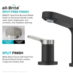 2-Handle 8-inch Widespread Bathroom Faucet in Spot-Free Brushed Nickel / Matte Black with Pop Up Drain and Supply Lines