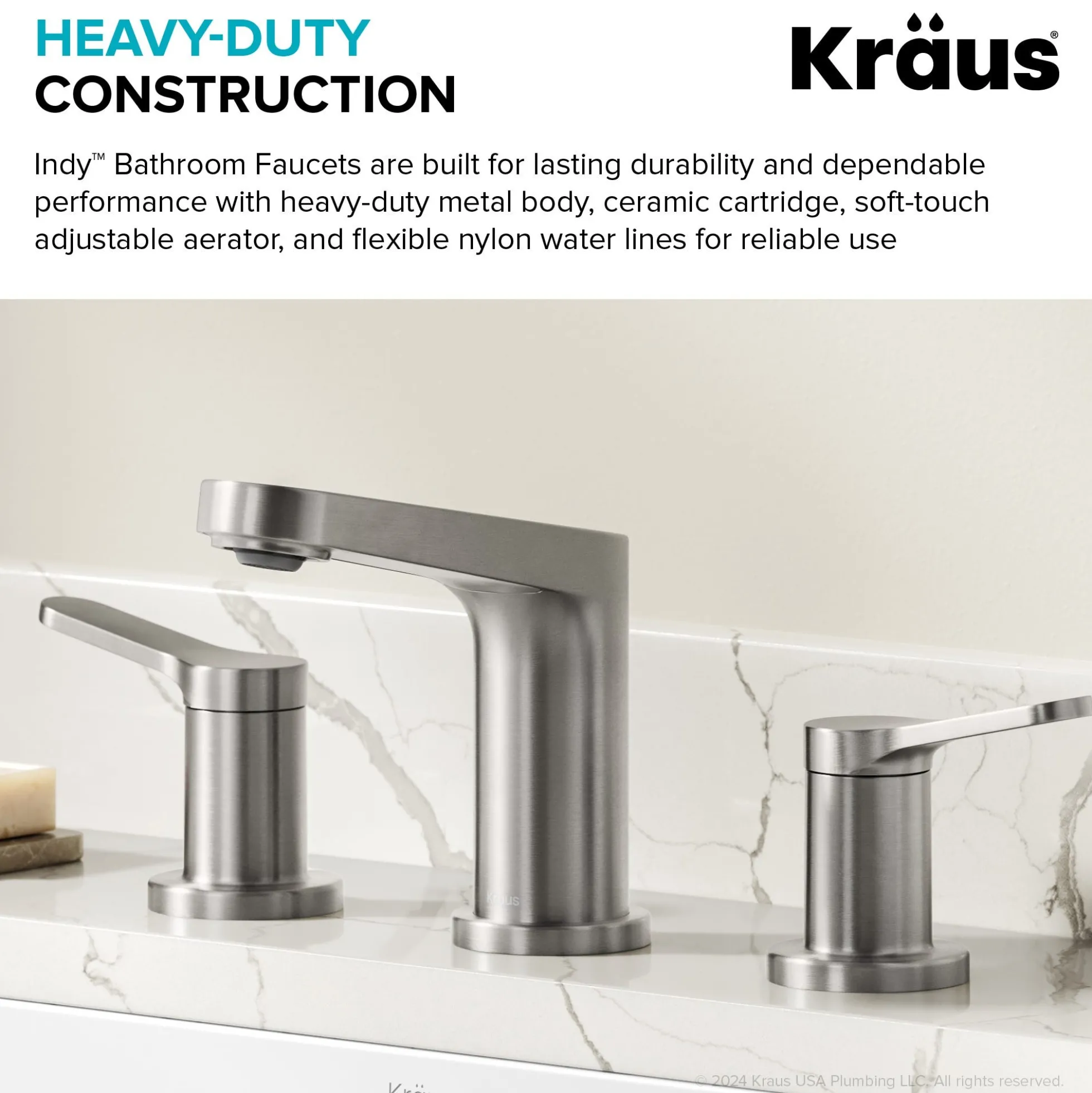 2-Handle 8-inch Widespread Bathroom Faucet in Spot-Free Brushed Nickel with Pop Up Drain and Supply Lines