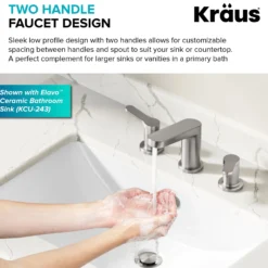 2-Handle 8-inch Widespread Bathroom Faucet in Spot-Free Brushed Nickel with Pop Up Drain and Supply Lines
