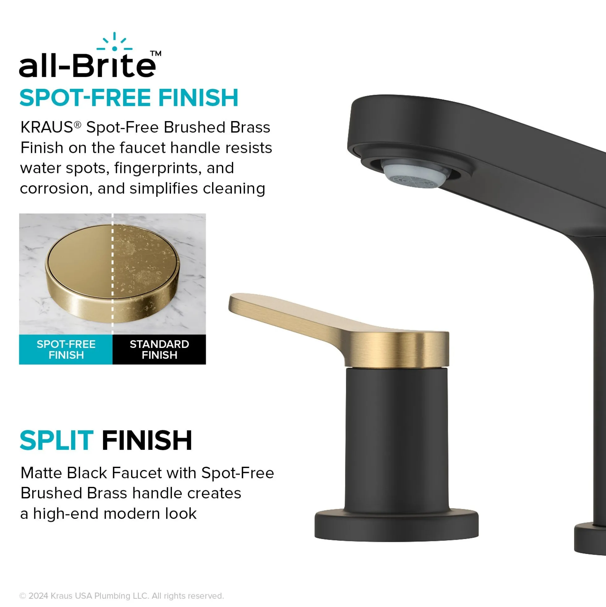 2-Handle 8-inch Widespread Bathroom Faucet in Spot-Free Brushed Brass / Matte Black with Pop Up Drain and Supply Lines