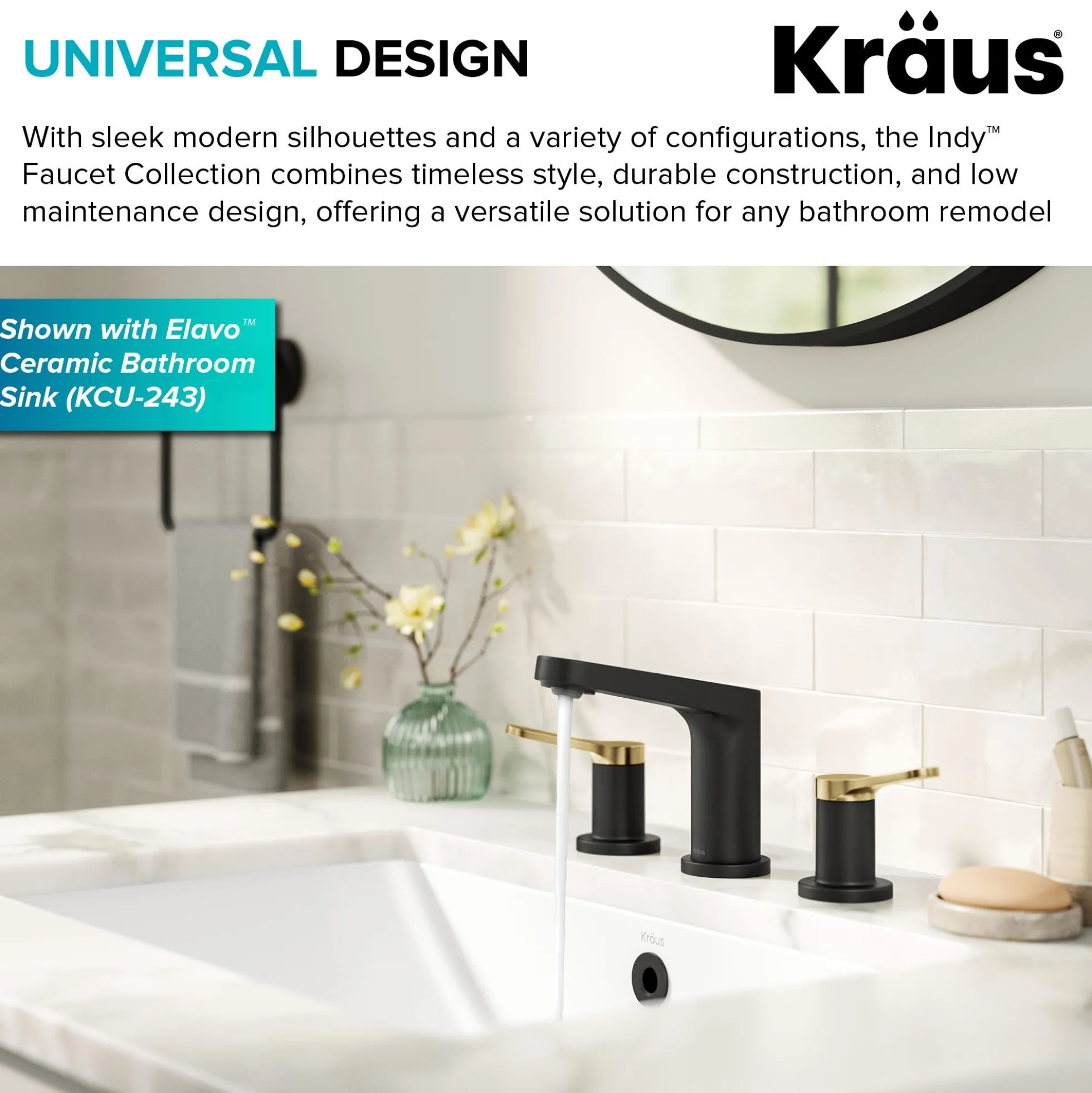 2-Handle 8-inch Widespread Bathroom Faucet in Spot-Free Brushed Brass / Matte Black with Pop Up Drain and Supply Lines