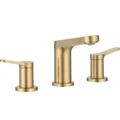 2-Handle 8-inch Widespread Bathroom Faucet in Spot-Free Brushed Brass with Pop Up Drain and Supply Lines