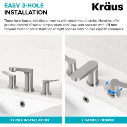 2-Handle 8-inch Widespread Bathroom Faucet in Spot-Free Brushed Brass with Pop Up Drain and Supply Lines