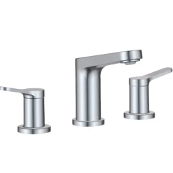 2-Handle 8-inch Widespread Bathroom Faucet in Chrome with Pop Up Drain and Supply Lines