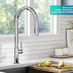 High-Arc Single Handle Pull-Down Kitchen Faucet in Chrome