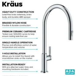 High-Arc Single Handle Pull-Down Kitchen Faucet in Chrome