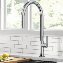 High-Arc Single Handle Pull-Down Kitchen Faucet in Chrome