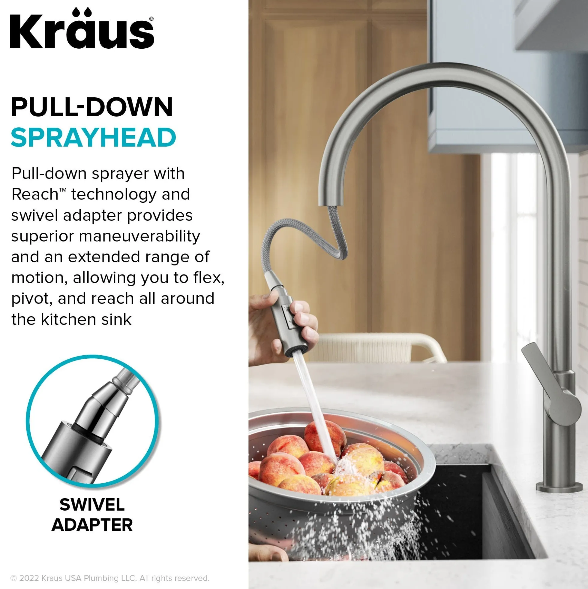 High-Arc Single Handle Pull-Down Kitchen Faucet in Chrome