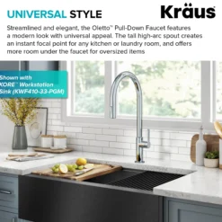 High-Arc Single Handle Pull-Down Kitchen Faucet in Chrome