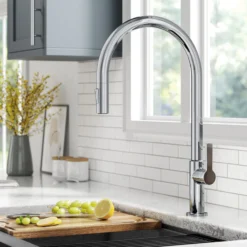 High-Arc Single Handle Pull-Down Kitchen Faucet in Chrome