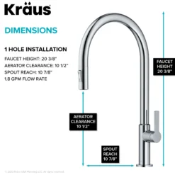 High-Arc Single Handle Pull-Down Kitchen Faucet in Chrome