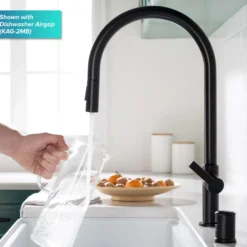 High-Arc Single Handle Pull-Down Kitchen Faucet in Matte Black