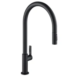 High-Arc Single Handle Pull-Down Kitchen Faucet in Matte Black