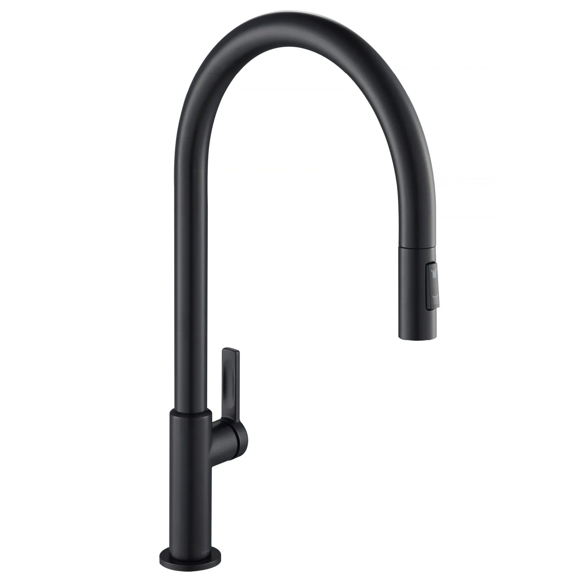 High-Arc Single Handle Pull-Down Kitchen Faucet in Matte Black