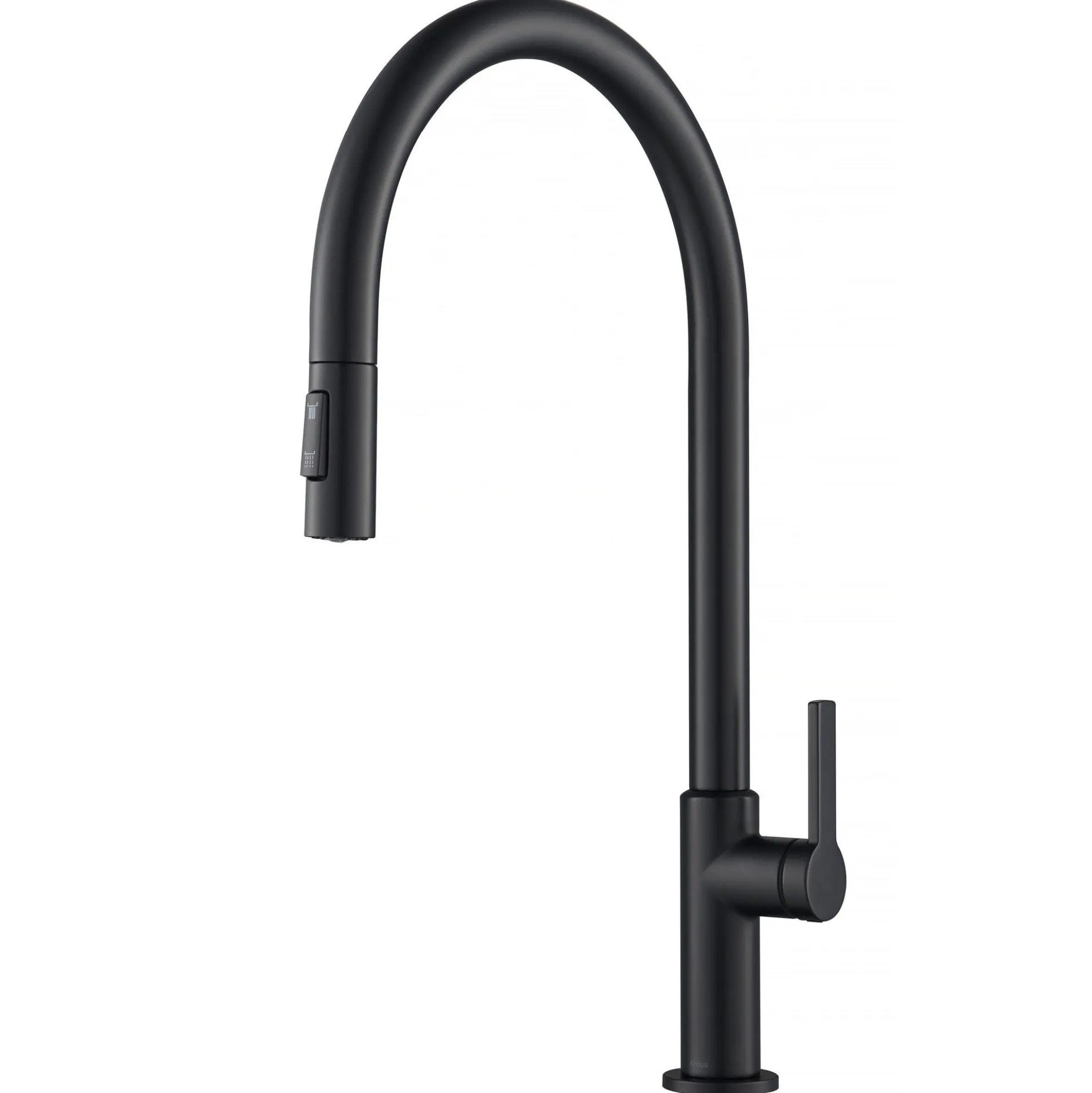 High-Arc Single Handle Pull-Down Kitchen Faucet in Matte Black