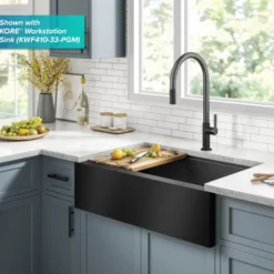 High-Arc Single Handle Pull-Down Kitchen Faucet in Matte Black / Spot Free Black Stainless Steel