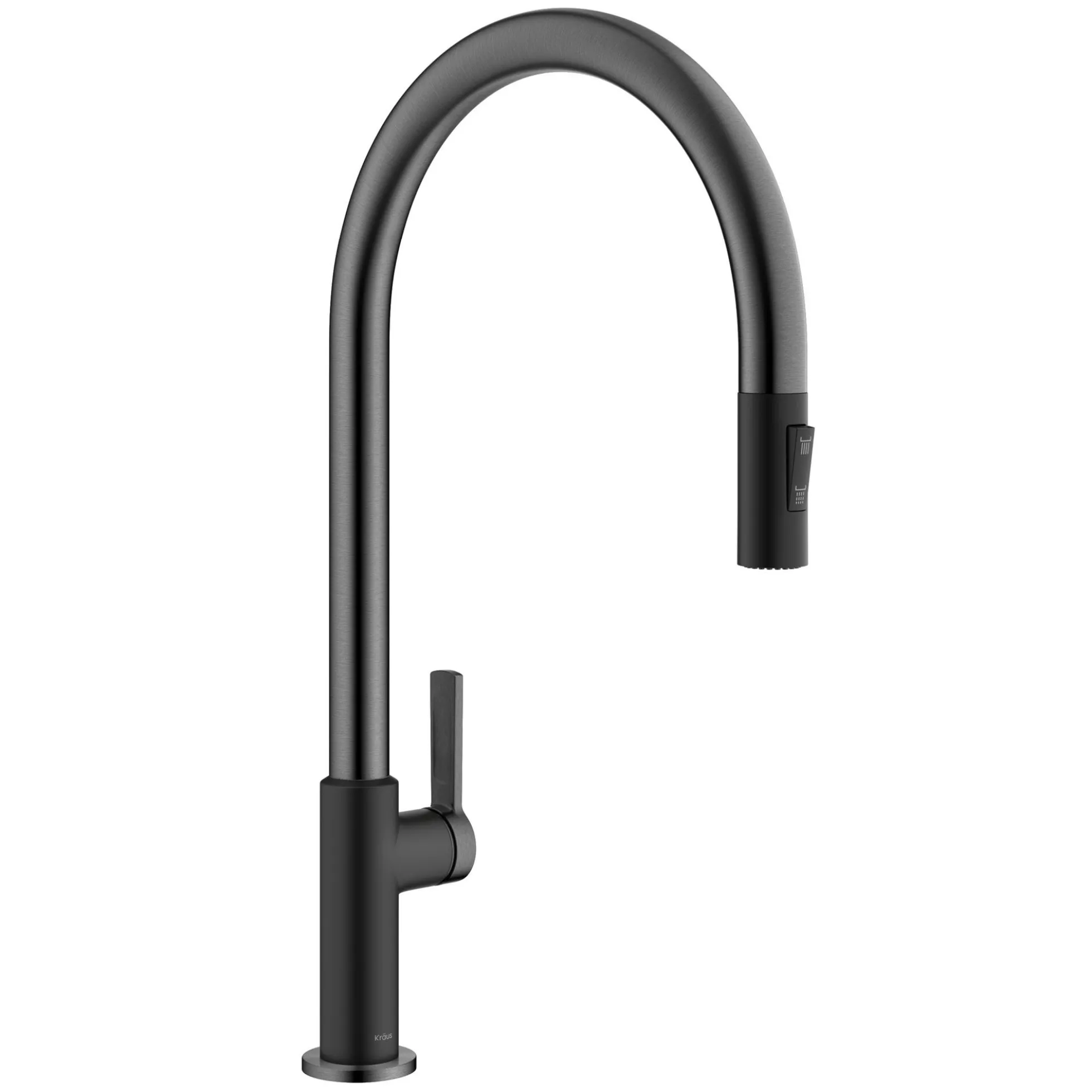High-Arc Single Handle Pull-Down Kitchen Faucet in Matte Black / Spot Free Black Stainless Steel