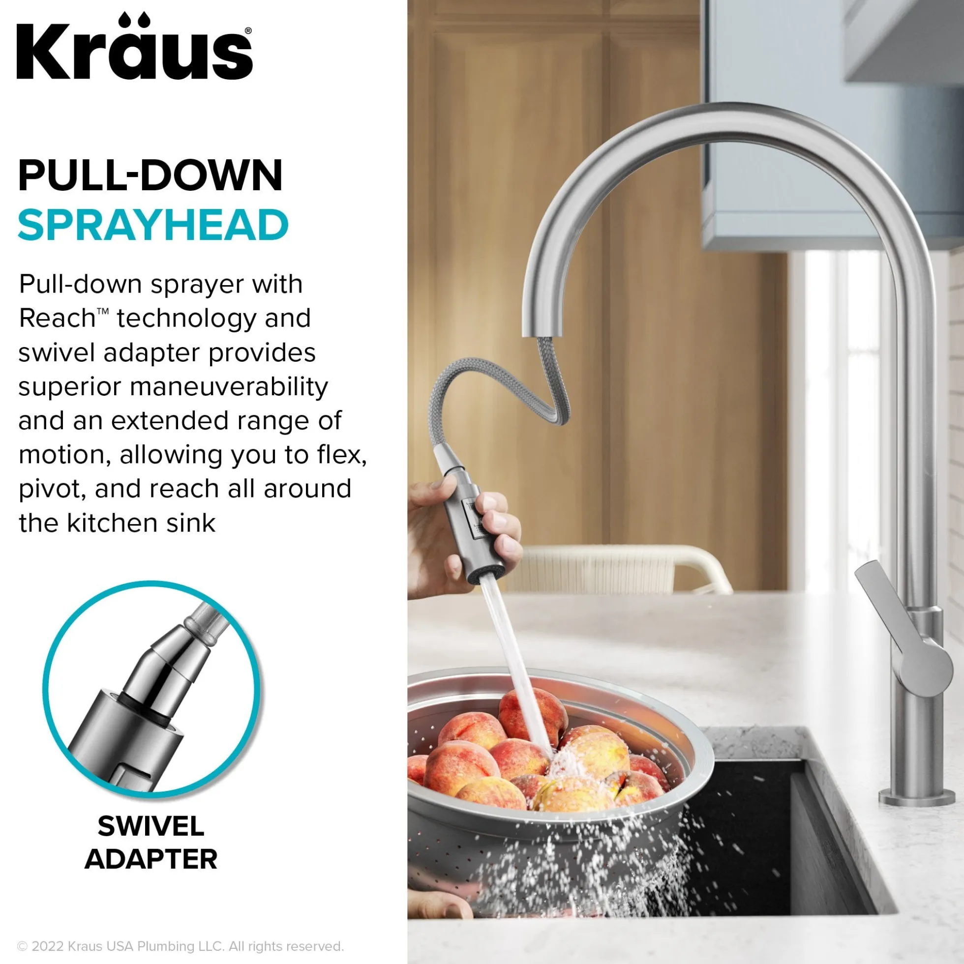 High-Arc Single Handle Pull-Down Kitchen Faucet in Matte Black / Spot Free Black Stainless Steel