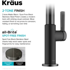 High-Arc Single Handle Pull-Down Kitchen Faucet in Matte Black / Spot Free Black Stainless Steel