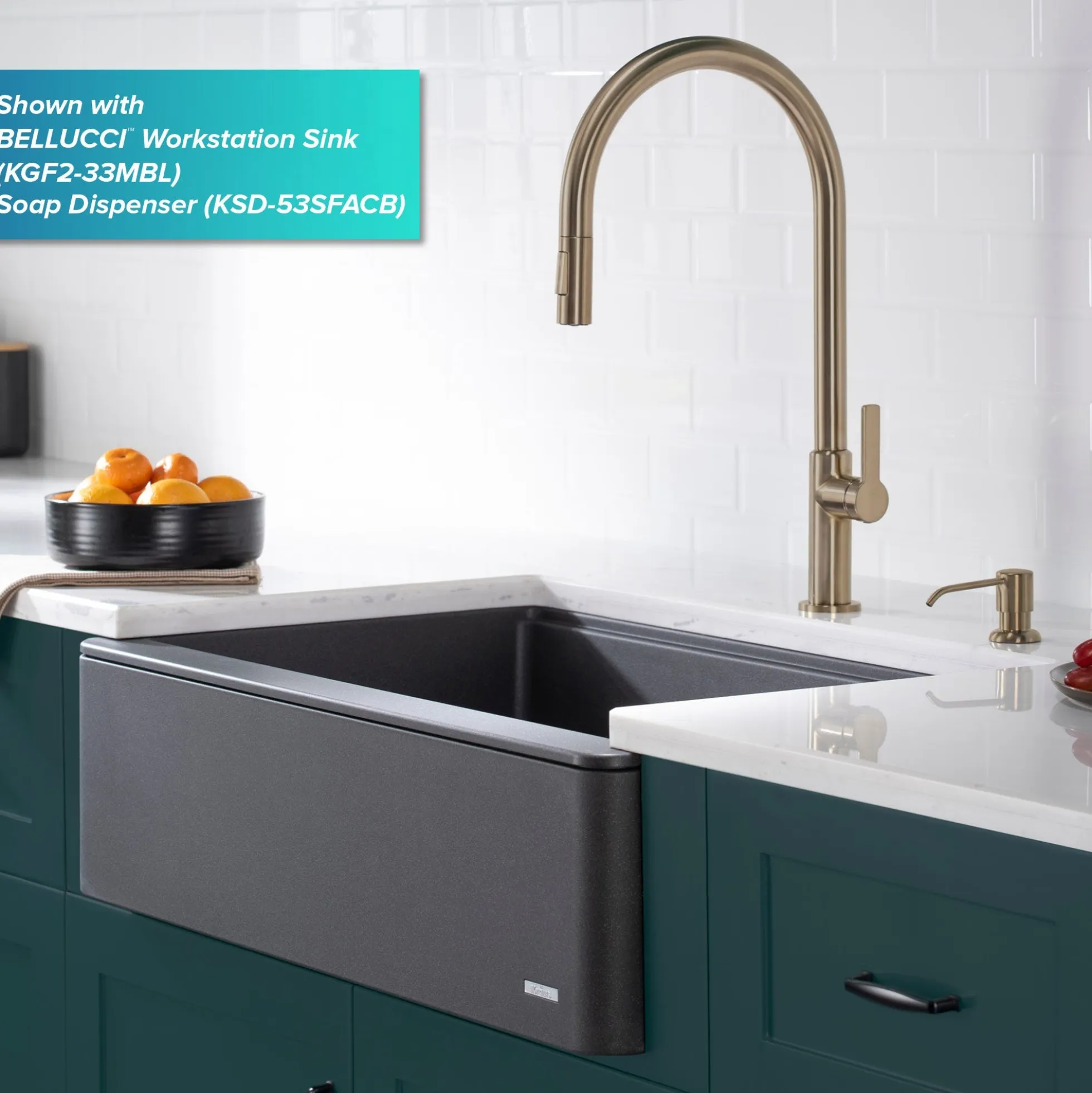High-Arc Single Handle Pull-Down Kitchen Faucet in Spot Free Antique Champagne Bronze