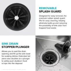 High-Speed 3/4 HP Continuous Feed Ultra-Quiet Motor Garbage Disposal with Power Cord and Flange Included and Universal Mount