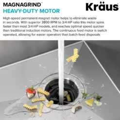 High-Speed 3/4 HP Continuous Feed Ultra-Quiet Motor Garbage Disposal with Power Cord and Flange Included and Universal Mount