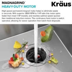 High-Speed 1 HP Continuous Feed Ultra-Quiet Motor Garbage Disposal with Power Cord and Flange Included and Universal Mount