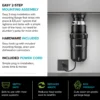 High-Speed 1/3 HP Continuous Feed Ultra-Quiet Motor Garbage Disposal with Quick Connect Mount, Power Cord and Flange Included