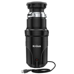High-Speed 1/3 HP Continuous Feed Ultra-Quiet Motor Garbage Disposal with Quick Connect Mount, Power Cord and Flange Included