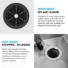 3/4 HP Continuous Feed Garbage Disposal with Ultra-Quiet Motor for Kitchen Sink with Power Cord and Flange Included