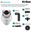 1/2 HP Continuous Feed Garbage Disposal with Ultra-Quiet Motor for Kitchen Sink with Power Cord and Flange Included