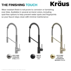 2-in-1 Commercial Style Pull-Down Single Handle Water Filter Kitchen Faucet for Reverse Osmosis or Water Filtration System in Spot-Free Antique Champagne Bronze