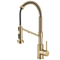 2-in-1 Commercial Style Pull Down Single Handle Water Filter Kitchen Faucet for Reverse Osmosis or Water Filtration System in Spot-Free Brushed Brass