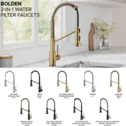 2-in-1 Commercial Style Pull Down Single Handle Water Filter Kitchen Faucet for Reverse Osmosis or Water Filtration System in Spot-Free Brushed Brass