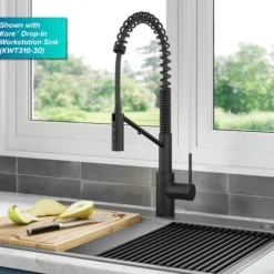 2-in-1 Commercial Style Pull-Down Single Handle Water Filter Kitchen Faucet for Reverse Osmosis or Water Filtration System in Matte Black