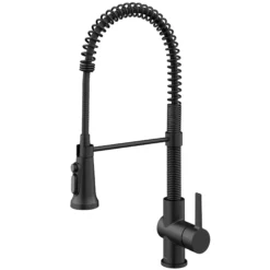 2-in-1 Commercial Style Pull Down Single Handle Water Filter Faucet for Reverse Osmosis or Water Filtration System in Matte Black
