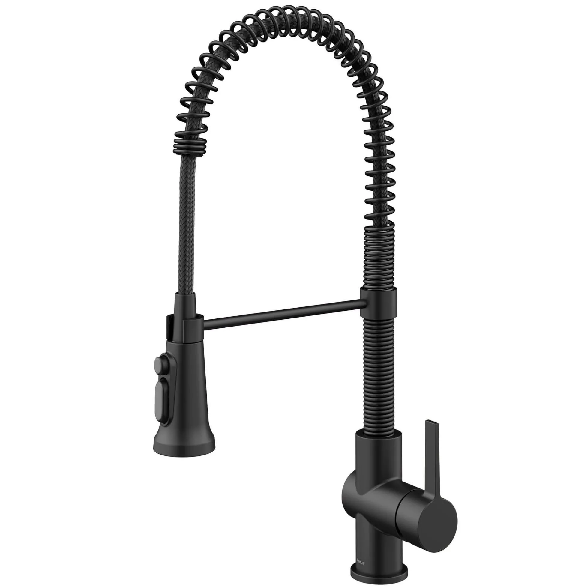 2-in-1 Commercial Style Pull Down Single Handle Water Filter Faucet for Reverse Osmosis or Water Filtration System in Matte Black