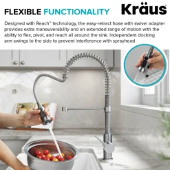 2-in-1 Commercial Style Pull Down Single Handle Water Filter Faucet for Reverse Osmosis or Water Filtration System in Matte Black