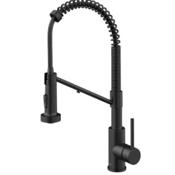 2-in-1 Commercial Style Pull Down Single Handle Water Filter Kitchen Faucet for Reverse Osmosis or Water Filtration System in Matte Black