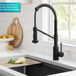 2-in-1 Commercial Style Pull Down Single Handle Water Filter Kitchen Faucet for Reverse Osmosis or Water Filtration System in Matte Black