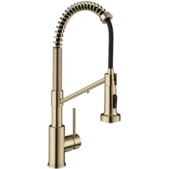 2-in-1 Commercial Style Pull Down Single Handle Water Filter Kitchen Faucet for Reverse Osmosis or Water Filtration System in Spot-Free Antique Champagne Bronze