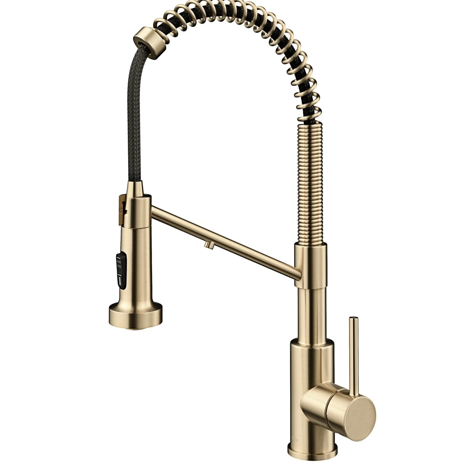 2-in-1 Commercial Style Pull Down Single Handle Water Filter Kitchen Faucet for Reverse Osmosis or Water Filtration System in Spot-Free Antique Champagne Bronze