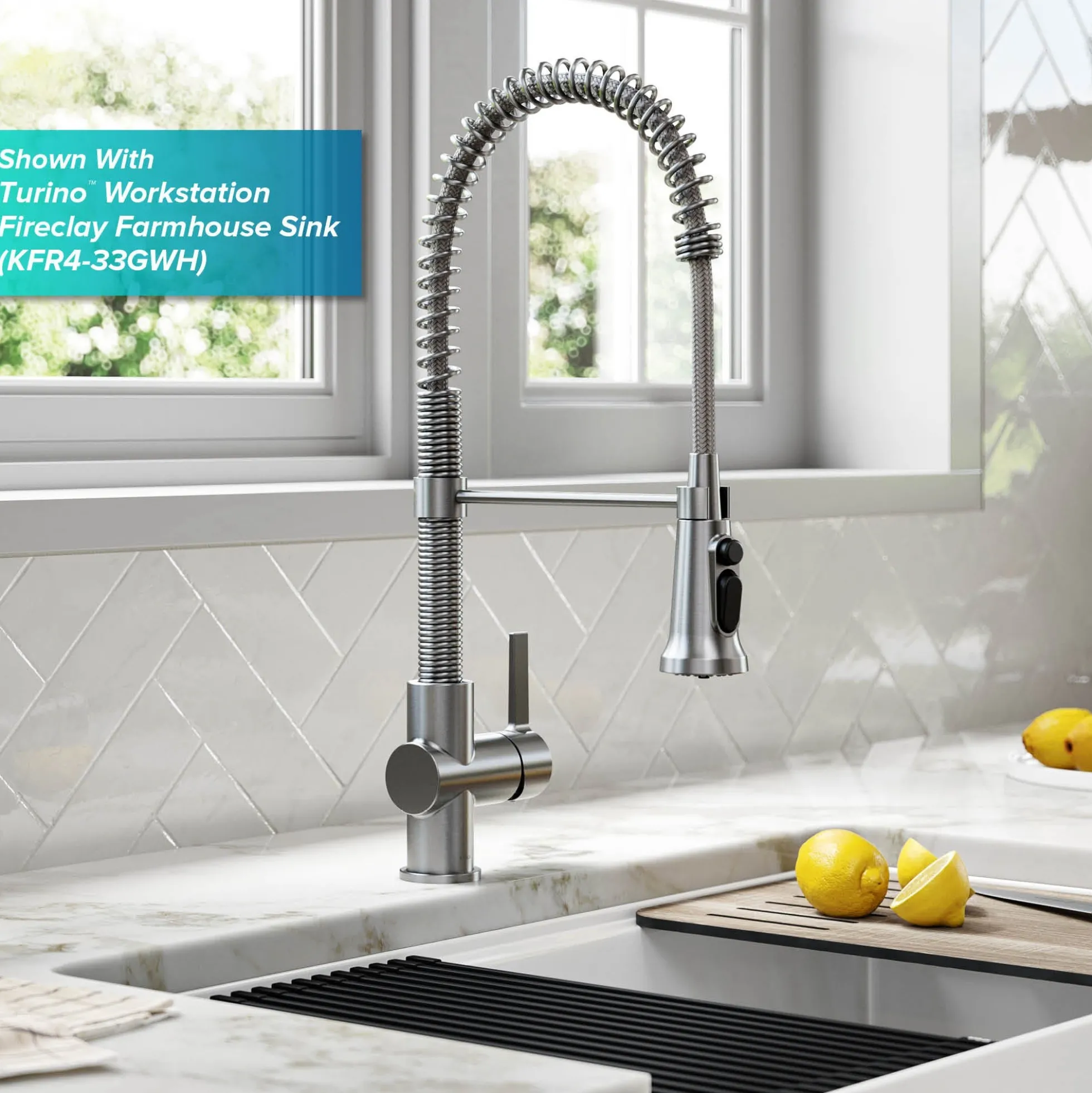 2-in-1 Commercial Style Pull Down Single Handle Water Filter Faucet for Reverse Osmosis or Water Filtration System in Spot Free Stainless Steel