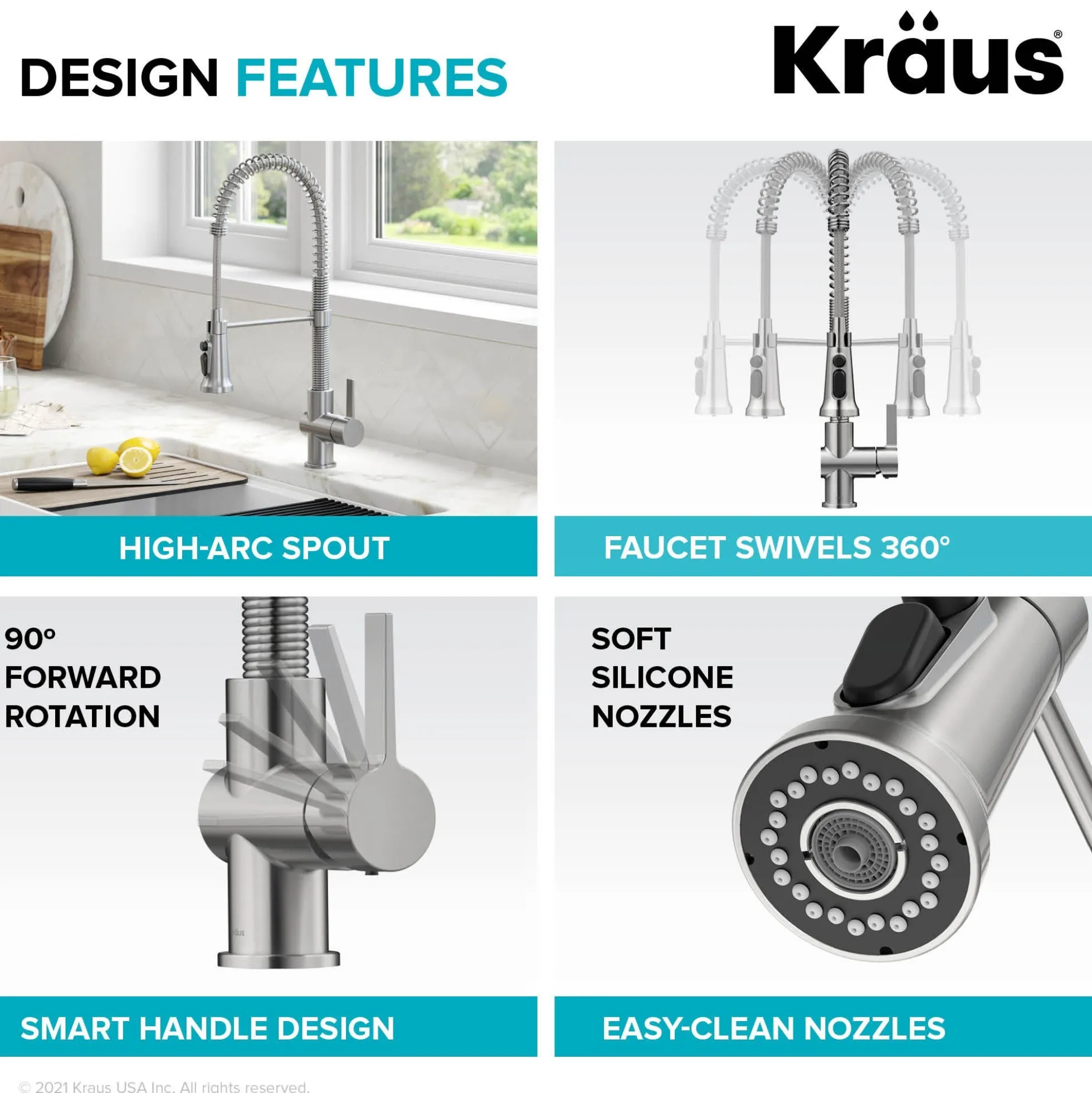 2-in-1 Commercial Style Pull Down Single Handle Water Filter Faucet for Reverse Osmosis or Water Filtration System in Spot Free Stainless Steel