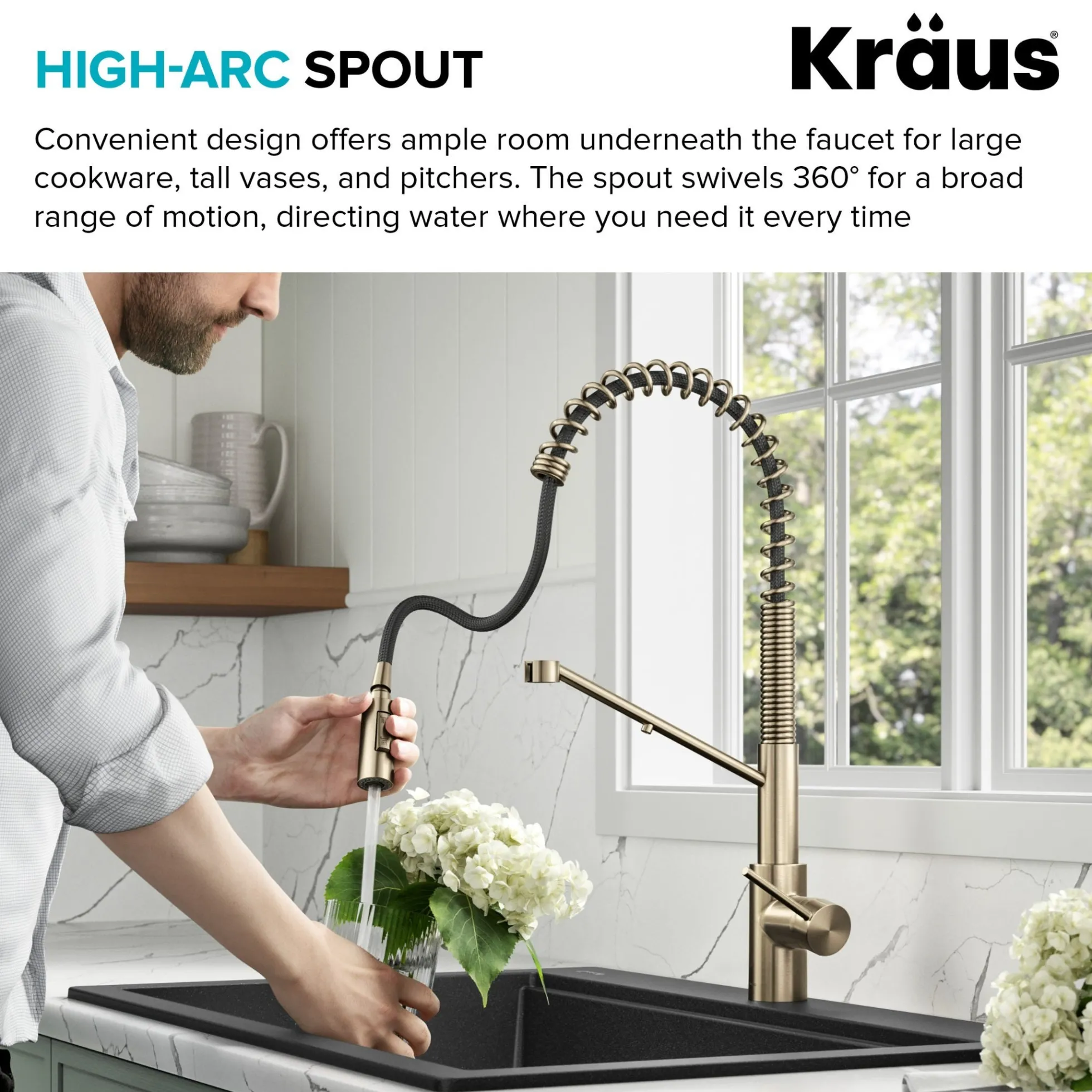 2-in-1 Commercial Style Pull-Down Single Handle Water Filter Kitchen Faucet for Reverse Osmosis or Water Filtration System in Spot-Free Stainless Steel