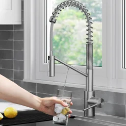 2-in-1 Commercial Style Pull-Down Single Handle Water Filter Kitchen Faucet for Reverse Osmosis or Water Filtration System in Spot-Free Stainless Steel